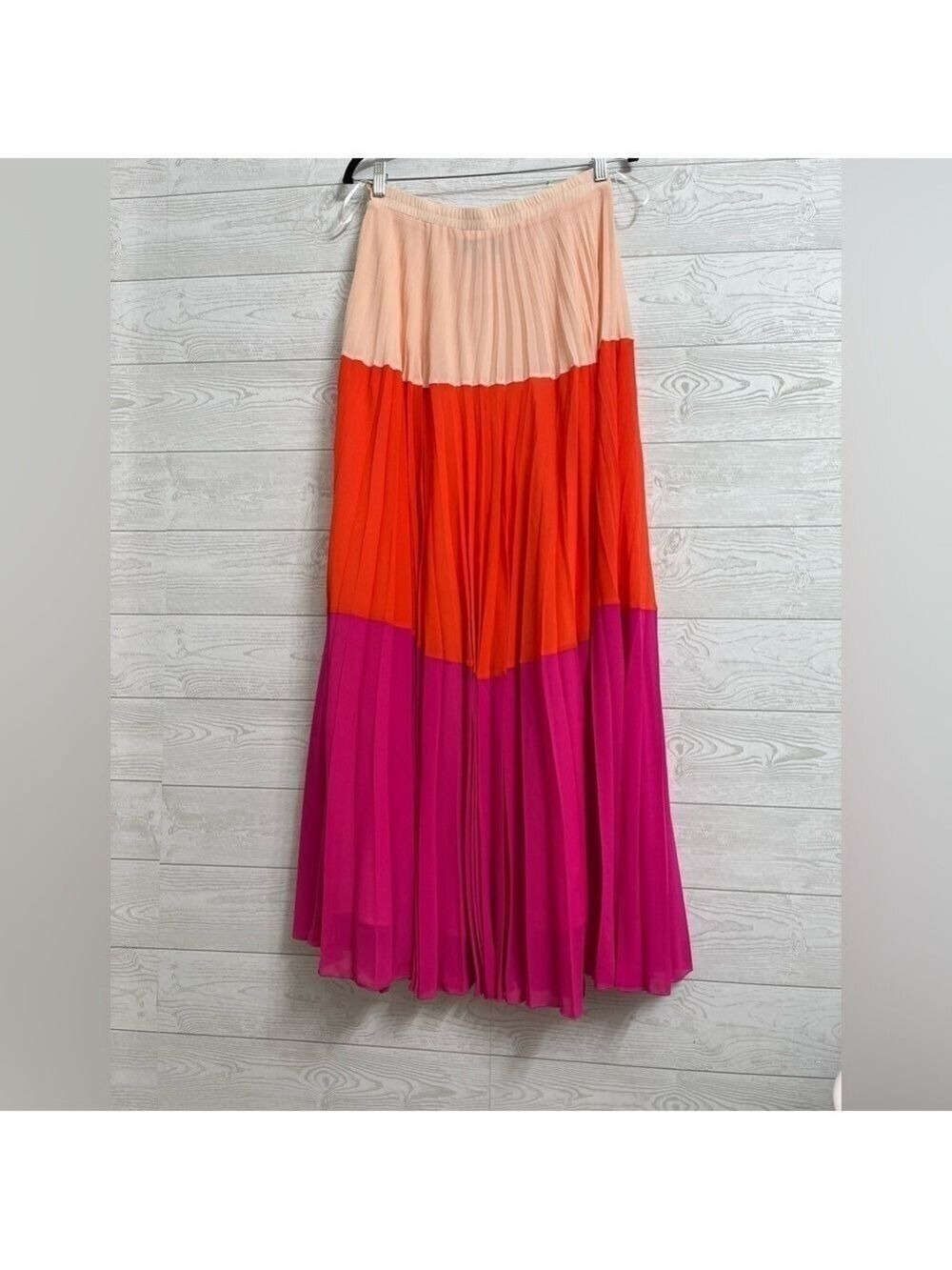 AAkaa Women’s Bright Colored 3 Tier Maxi Skirt. Size M